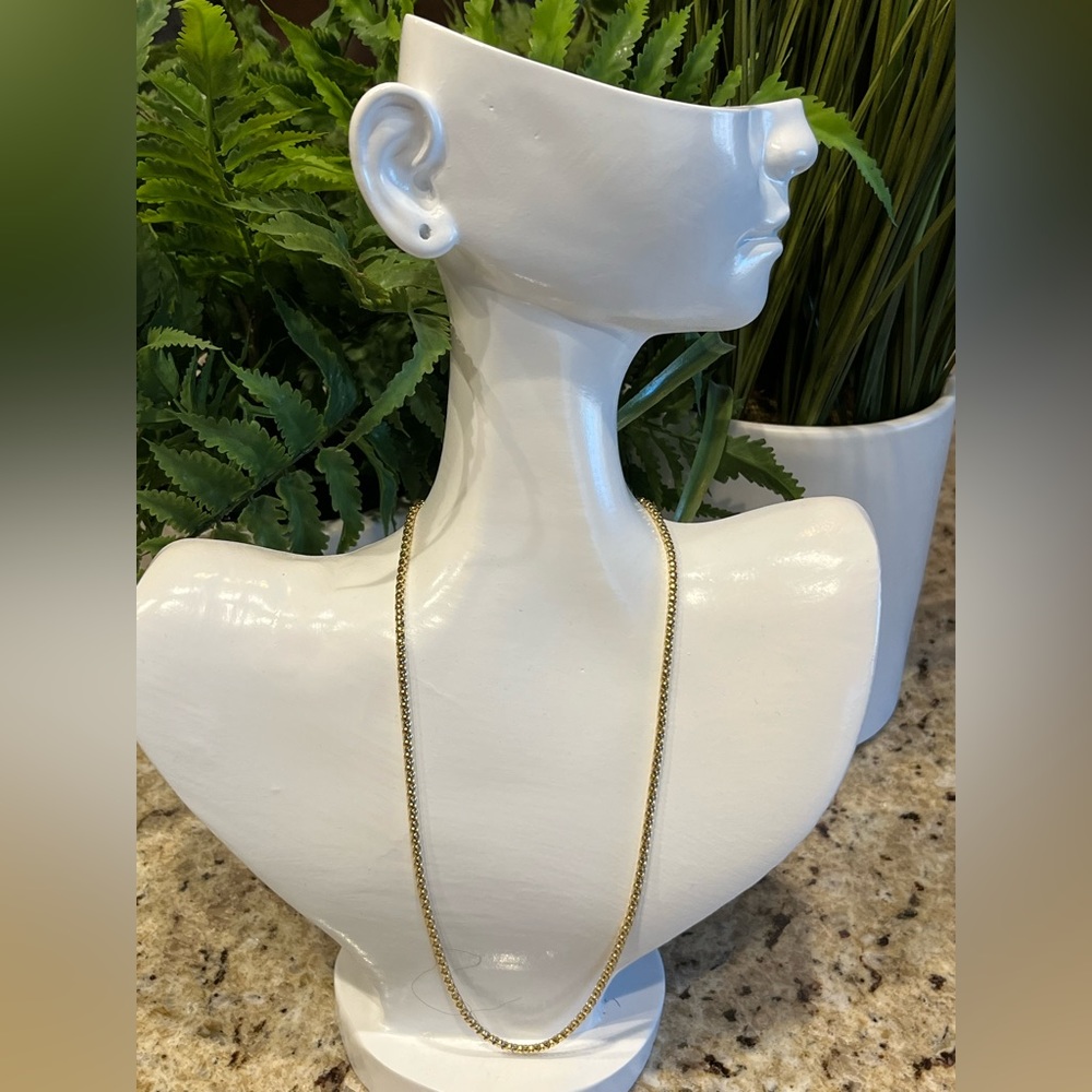 NWOT Solid 14K Gold Popcorn Chain